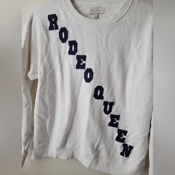 Lucky Brand applique Rodeo Queen light sweater | size s - Picture 4 of 7